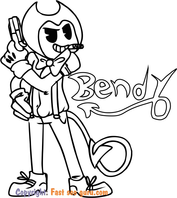 picture to color Bendy to print out